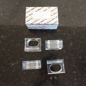 LILLIAN VERNON 8076 NAPKIN HOLDER CLEAR LUCITE SQUARE MODERN RETRO SET X 4